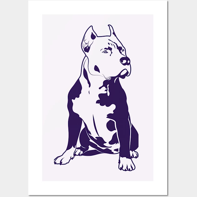 Purple Pitbull Lover Wall Art by ArtByGrammy